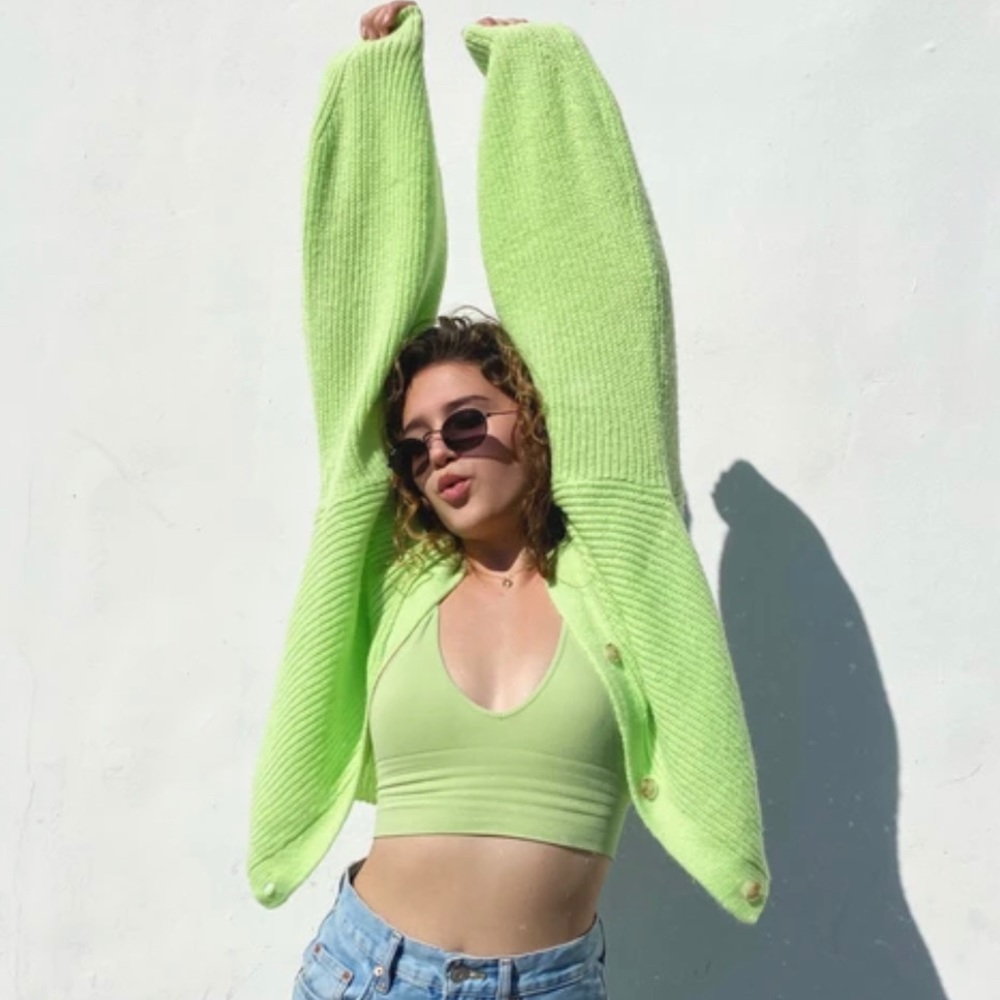 Limeade button down sweater
